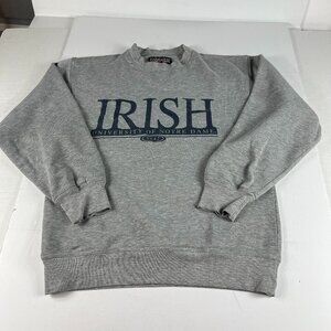 VTG Notre Dame Fighting Irish Sweatshirt Fits Medium Grey Faded Sweatshirt Tag L